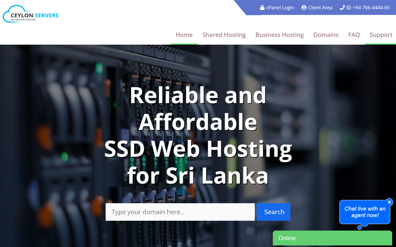 Ceylon servers SSD web hosting