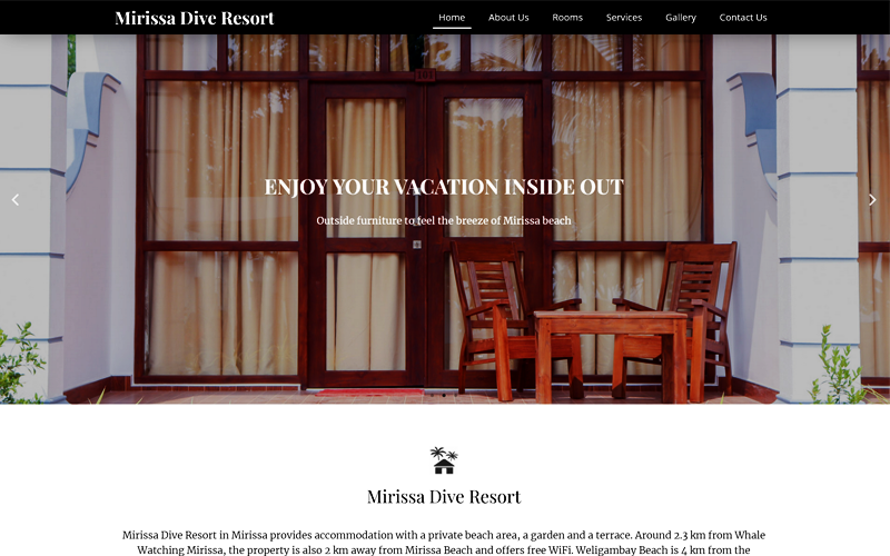 Mirissa dive resort's website